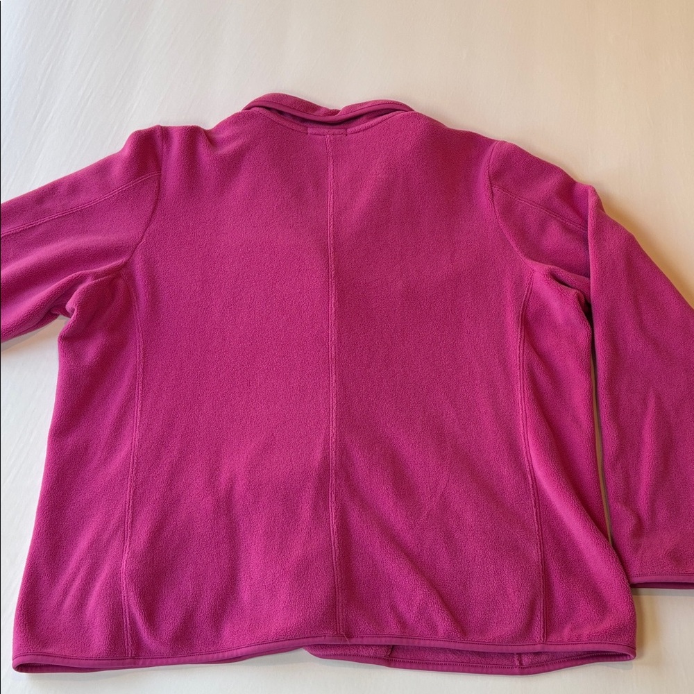 Lands’ End Pink Fleece Sweatshirt Cardigan Jacket. Size XL - Picture 5 of 5